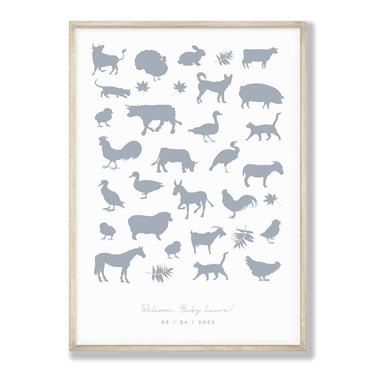 Guestbook Poster - Farm Animals - Studio Amia