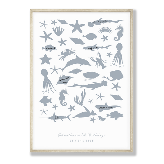 Guestbook Poster - Sealife - Studio Amia